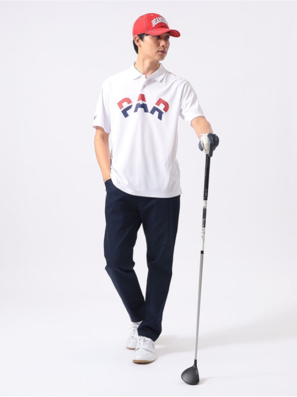 White PAR Logo Polo Shirt - Men's Golf Shirt